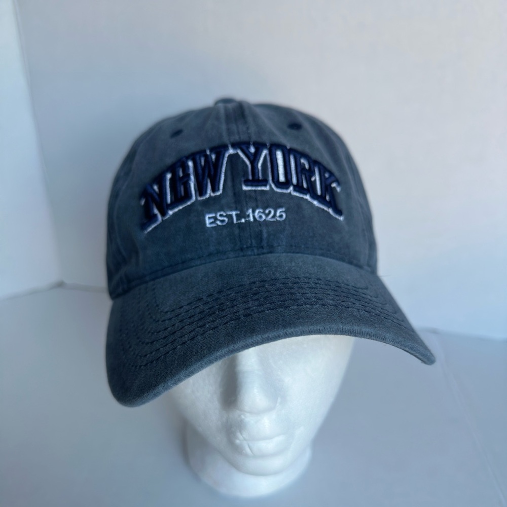 New York || unisex blue wash cap one size